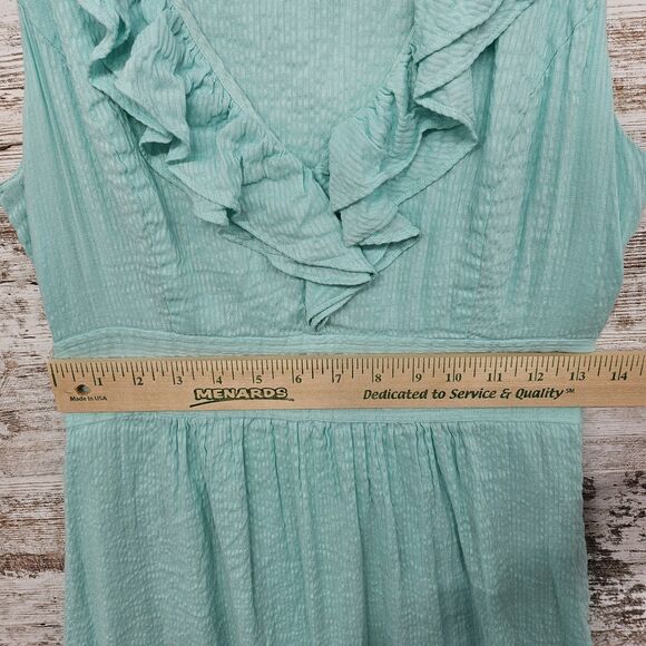 Vineyard Vines Mint Green Dress sz 2 Linen Cotton V-Neck Countryside Spring Xs - Picture 5 of 8